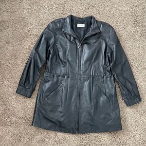 Vintage Vericci Genuine Leather Coat Jacket Zip Front Medium